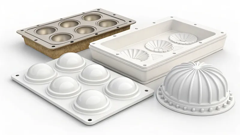 Various silicone molds for baking in different shapes and sizes