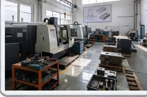 CNC machining centres in the Uplastech mold workshop
